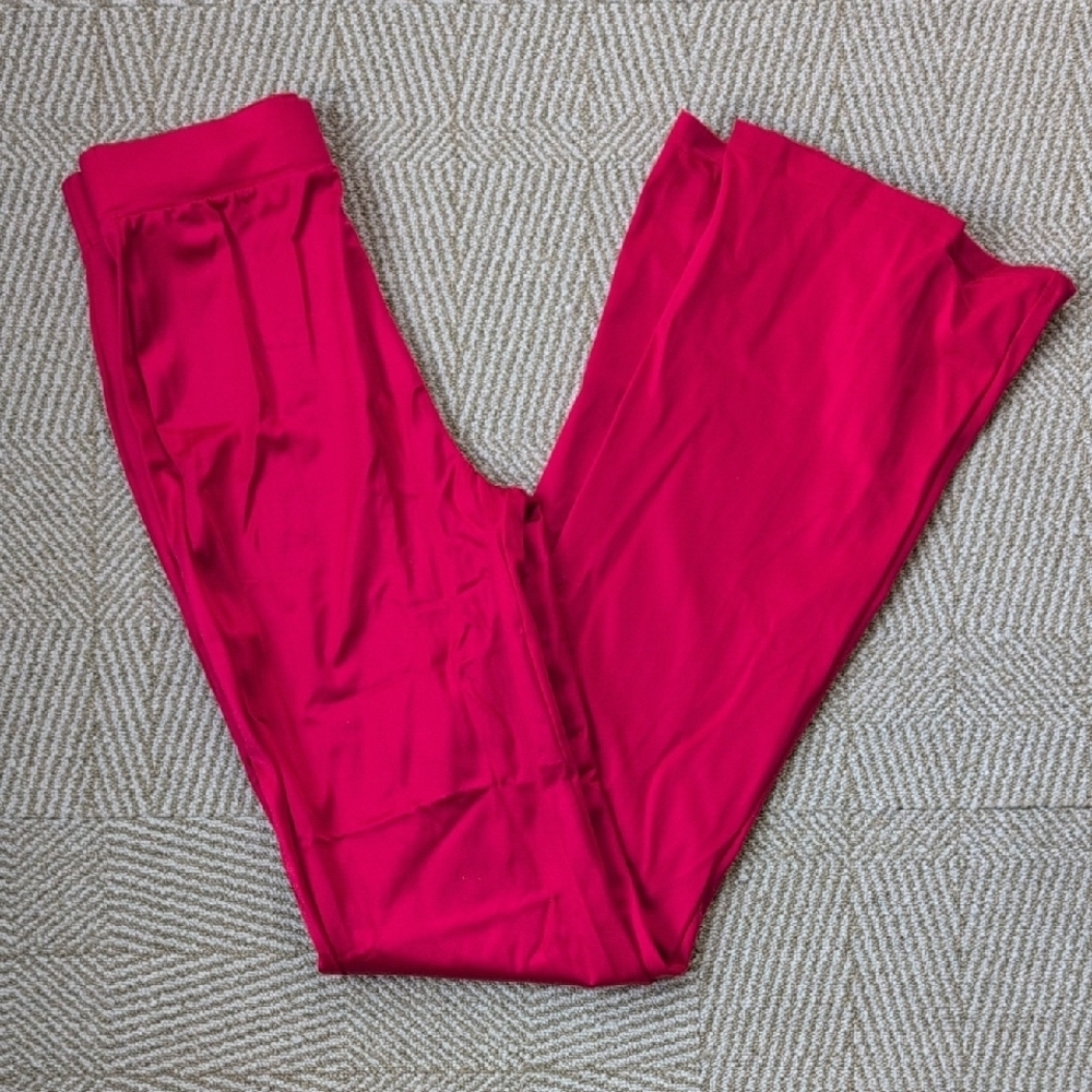 New Red High Waist Flared Spandex Pants Leggings Weissman Dance Yoga Small